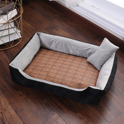 Kelių spalvų pliušinis šunų guolis