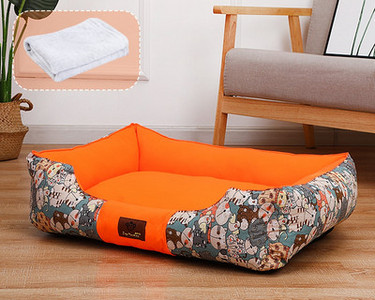 Топло кучешко легло с шарен десен