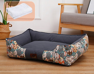 Топло кучешко легло с шарен десен