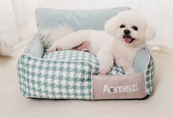 Карирано текстилно легло  за кучета 