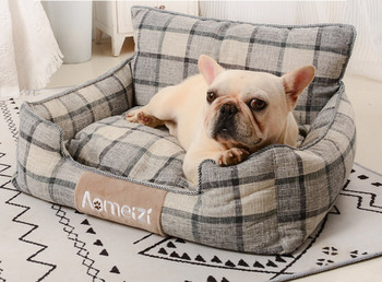Карирано текстилно легло за кучета в три цвята