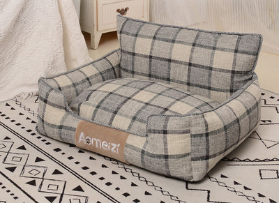 Карирано текстилно легло за кучета в три цвята