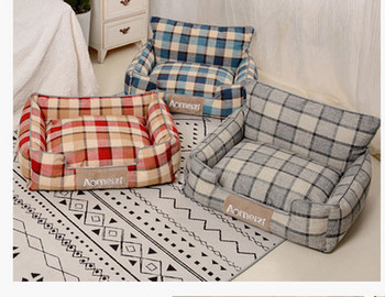 Карирано текстилно легло за кучета