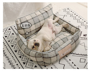 Карирано текстилно легло за кучета