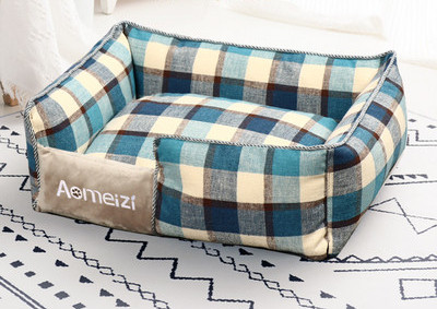 Карирано текстилно легло за кучета