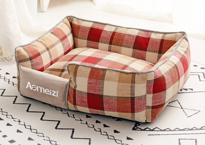 Карирано текстилно легло за кучета