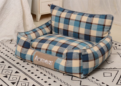 Карирано текстилно легло за кучета