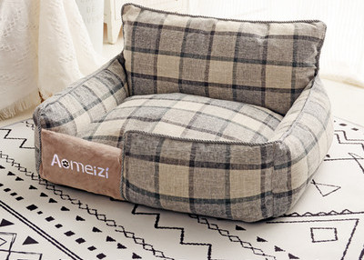 Карирано текстилно легло за кучета