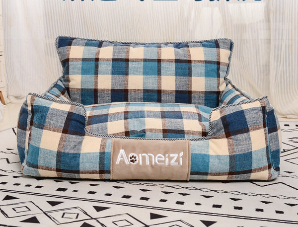 Карирано текстилно легло за кучета