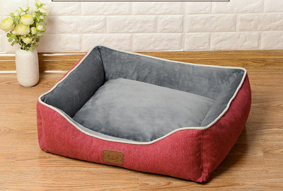 Pliušinė šunų lova su nuimamu užvalkalu