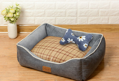 Pliušinė šunų lova su nuimamu užvalkalu