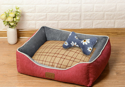 Pliušinė šunų lova su nuimamu užvalkalu