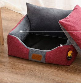 Плюшено легло за кучета със сваляща се калъфка