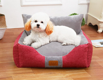 Плюшено легло за кучета със сваляща се калъфка