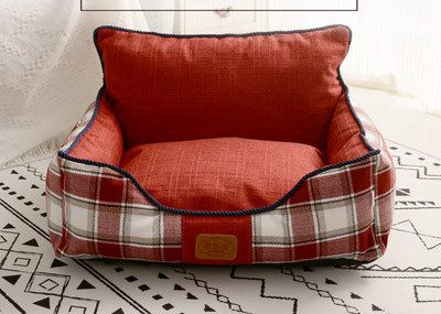 Плюшено легло за кучета със сваляща се калъфка