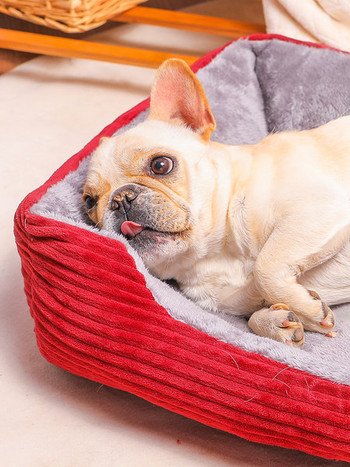 Ζεστό βελούδινο κρεβάτι σκύλου