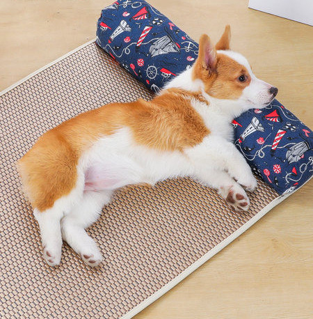 Лятна постелка за кучета с възглавница