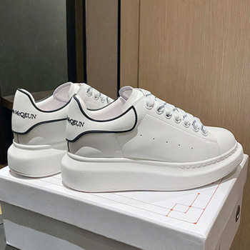 Μοντέρνα δερμάτινα sneakers με πλατφόρμα - unisex μοντέλο