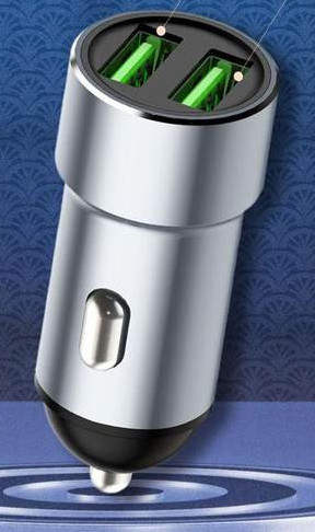 Метално зарядно за кола с двоен USB порт и функция бързо зареждане  12V-24V