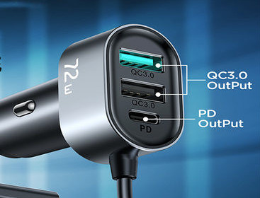 Automobilinis pakrovėjas su greito įkrovimo funkcija – universalus