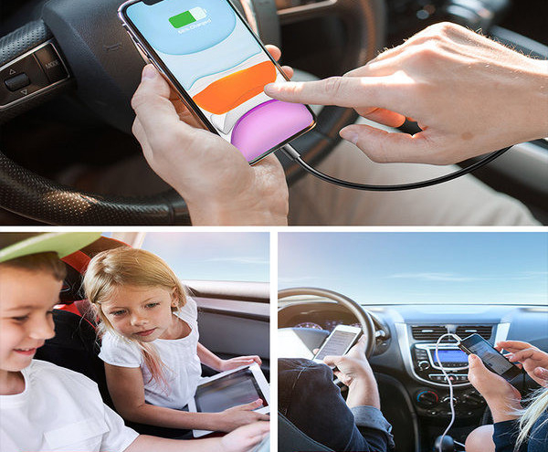 Automobilinis pakrovėjas su greito įkrovimo funkcija – universalus