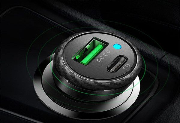 Двупортово зарядно за кола подходящо за мобилен телефон Samsung