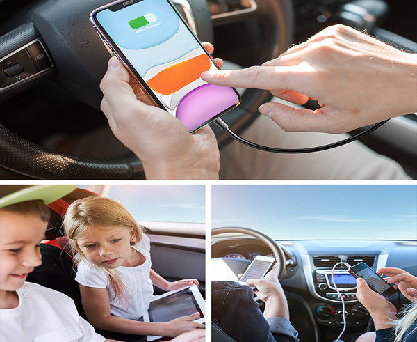 Зарядно устройство за кола с бързо зареждане и USB порт