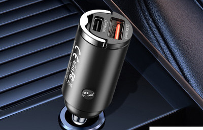 Διπλός φορτιστής αυτοκινήτου usb για γρήγορη φόρτιση