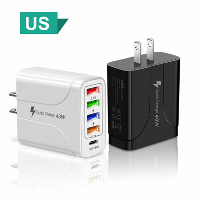 Φορτιστής ρεύματος 5 σε 1 με 4 θύρες USB
