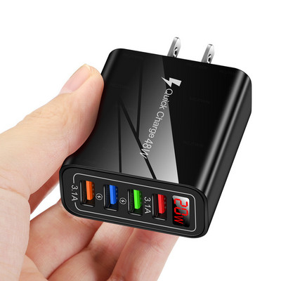 Φορτιστής δικτύου με 4 θύρες USB για κινητό τηλέφωνο
