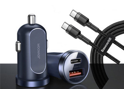 Φορτιστής αυτοκινήτου με 2 θύρες USB για γρήγορη φόρτιση