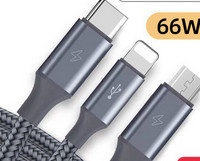 Cablu pentru incarcare rapida cu USB - Type c, Lightning, Micro