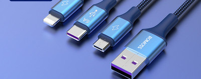 Cablu pentru incarcare rapida cu USB - Type c, Lightning, Micro