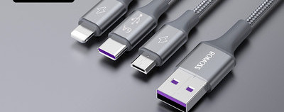 Cablu pentru incarcare rapida cu USB - Type c, Lightning, Micro