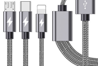 Καλώδιο USB για μεταφορά δεδομένων και φόρτιση 3 σε 1