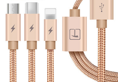 Καλώδιο USB για μεταφορά δεδομένων και φόρτιση 3 σε 1
