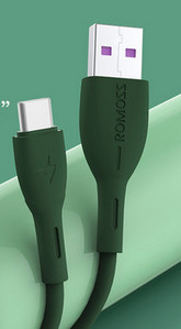 Καλώδιο USB σιλικόνης Type -c για γρήγορη φόρτιση