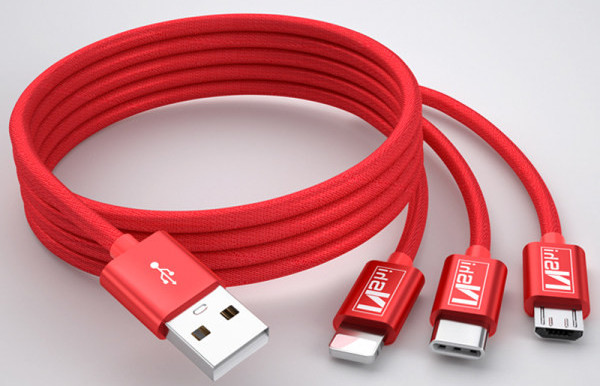 Καλώδιο δεδομένων και φόρτιση τηλεφώνου 3 σε 1