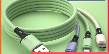 Многофункционален кабел за бързо зареждане -Type c,Lightning,Micro