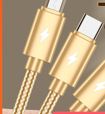 3-u-1 podatkovni kabel za brzo punjenje prikladan za mobilni telefon