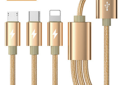 3 az 1-ben kombinált kábel adatátvitelhez vagy telefon töltéshez