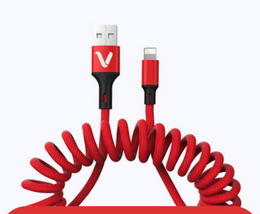 Rugós USB-kábel a gyorstöltéshez - C típusú, Lightning, Micro