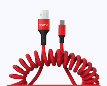 Rugós USB-kábel a gyorstöltéshez - C típusú, Lightning, Micro