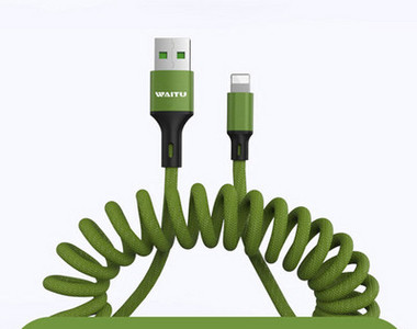 Rugós USB-kábel a gyorstöltéshez - C típusú, Lightning, Micro