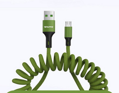 Rugós USB-kábel a gyorstöltéshez - C típusú, Lightning, Micro