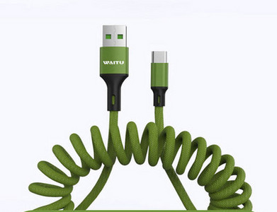 Rugós USB-kábel a gyorstöltéshez - C típusú, Lightning, Micro