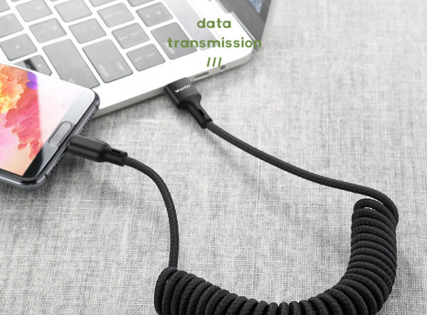 Пружинен USB кабел за бързо зареждане -Type c,Lightning,Micro