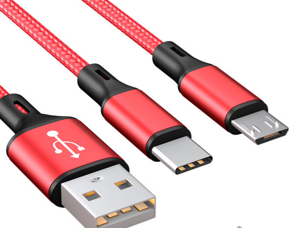 Универсален кабел за зареждане на мобилно устройство-Micro USB, Type C, Lightning