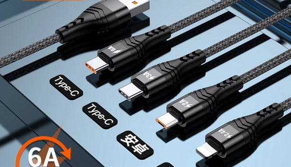 Cablu USB combinat pentru încărcare rapidă de tip c, Lightning, Micro