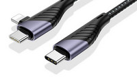 Kábel a mobileszközök gyors töltéséhez - -C típusú és Lightning
